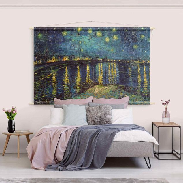 extra large wall tapestry Vincent Van Gogh - Starry Night Over The Rhone