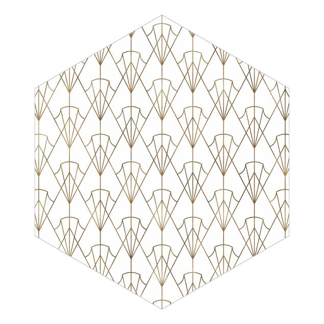 Self-adhesive hexagonal pattern wallpaper - Vintage Art Deco Pattern Arrows XXL