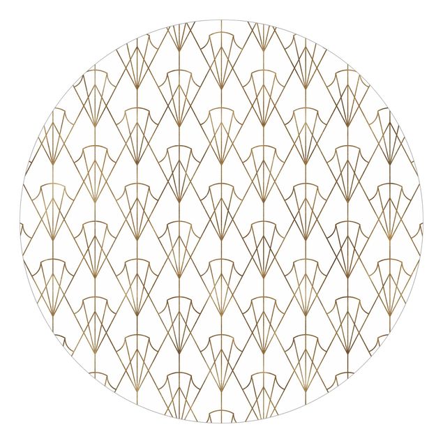 Self-adhesive round wallpaper - Vintage Art Deco Pattern Arrows XXL