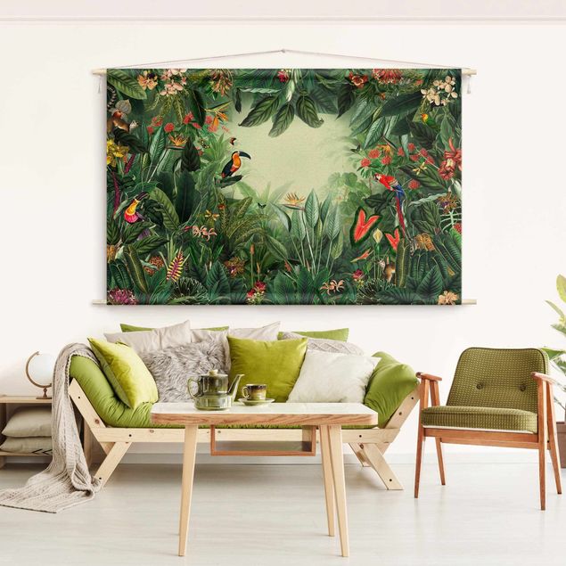 forest tapestry Vintage Colorful Jungle