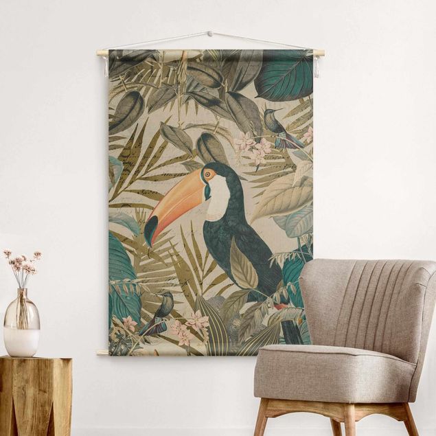 wall hangings Vintage Collage - Toucan In The Jungle