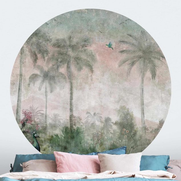 Self-adhesive round wallpaper - Vintage Jungle