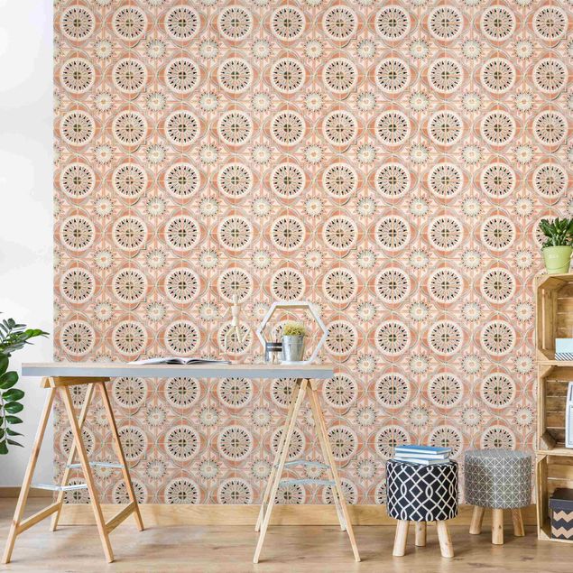 Wallpaper - Vintage Tiles Apricot