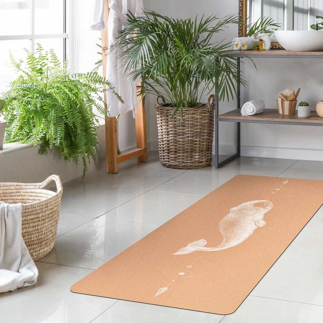 Yoga mat - Vintage Bowhead Whale White