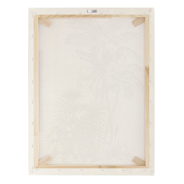 Canvas print gold - Vintage Illustration - Tiger And Palm Trees