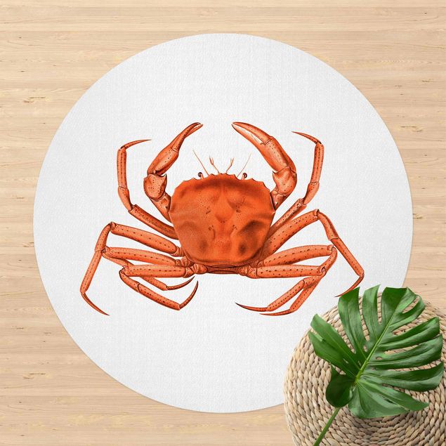 outdoor mat Vintage Illustration Red Crab