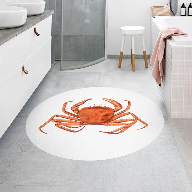 red area rugs Vintage Illustration Red Crab