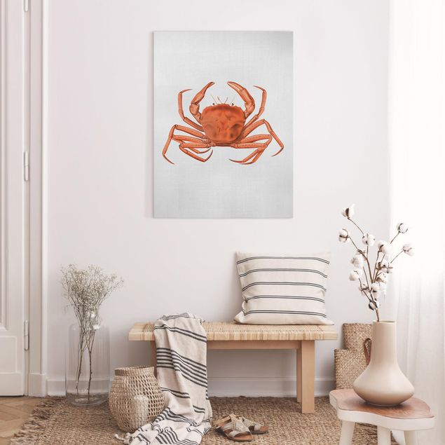 Canvas print - Vintage Illustration Red Crab - Portrait format 3:4