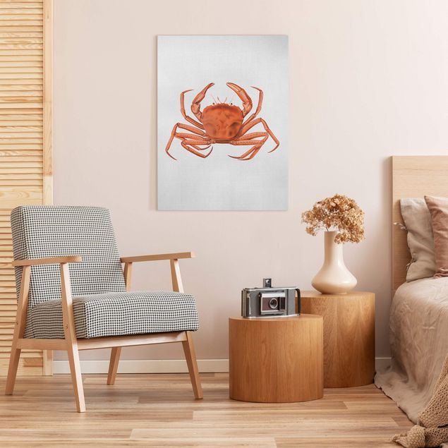 Canvas print - Vintage Illustration Red Crab - Portrait format 3:4