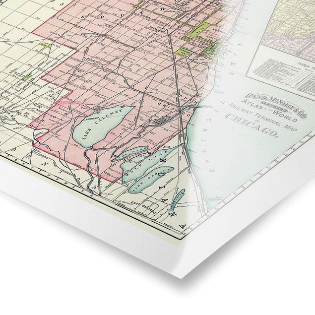 Poster - Vintage Map Chicago