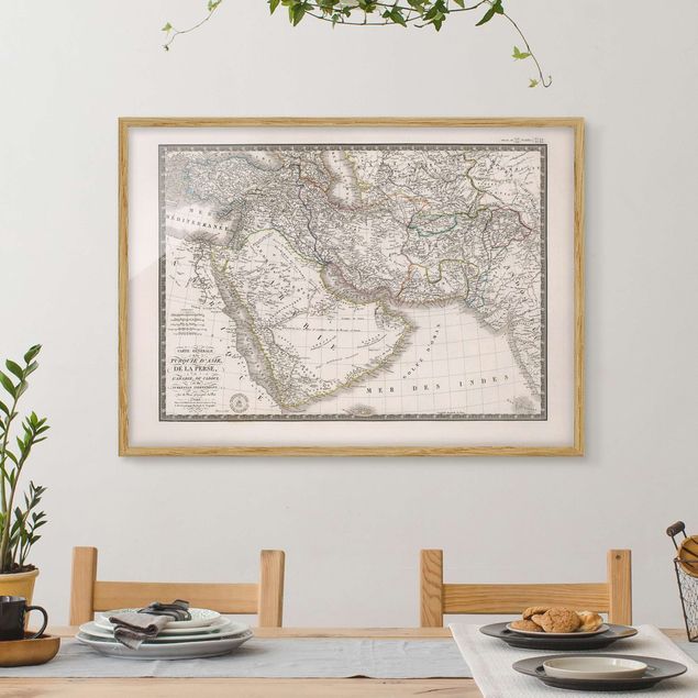 Framed poster - Vintage Map In The Middle East