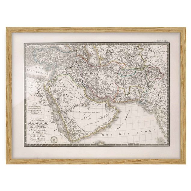 Framed poster - Vintage Map In The Middle East