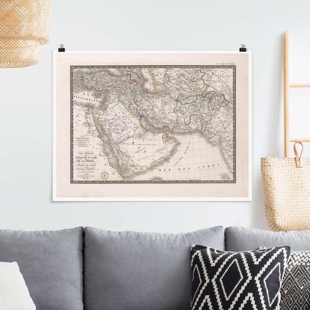 Poster - Vintage Map In The Middle East