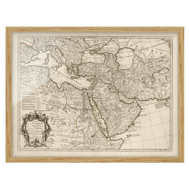 Framed poster - Vintage Map The Middle East