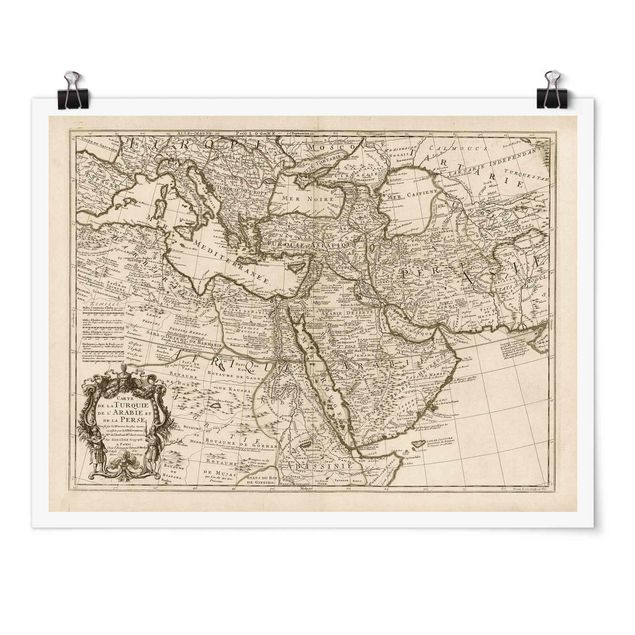 Poster - Vintage Map The Middle East