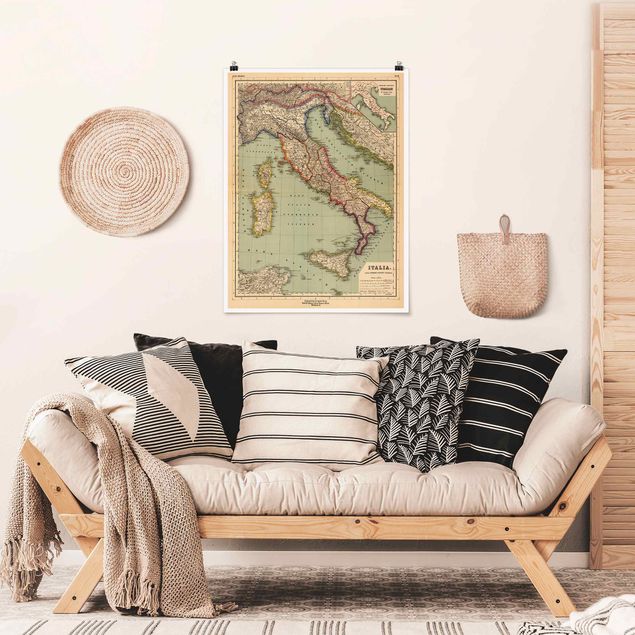 Poster - Vintage Map Italy