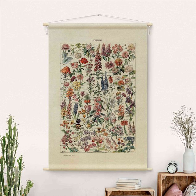 modern tapestry Vintage Teaching Illustration Flower V