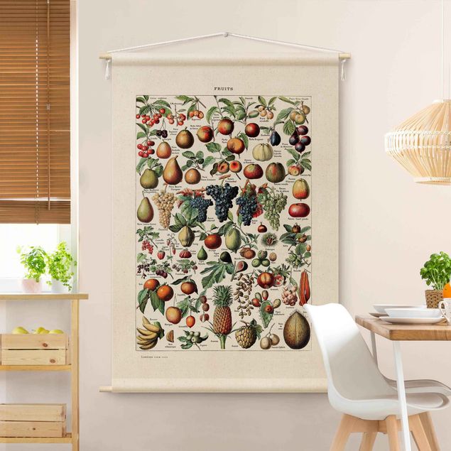 extra large wall tapestry Vintage Teaching Illustration Fruit