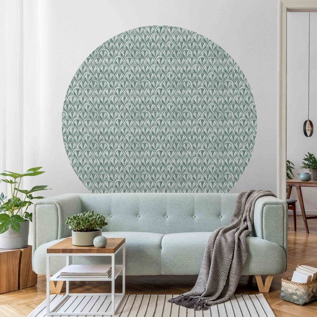 Self-adhesive round wallpaper - Vintage Pattern Art Deco Arches