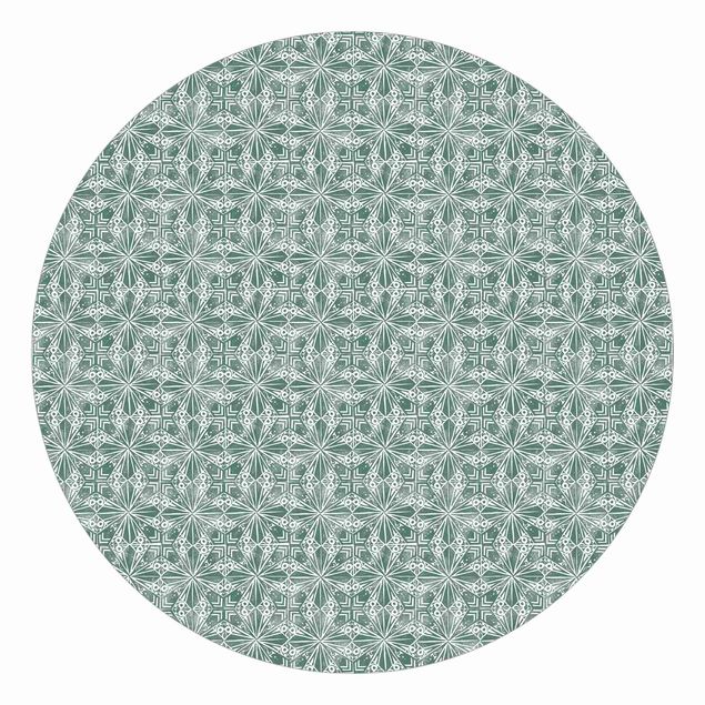 Self-adhesive round wallpaper kitchen - Vintage Pattern Geometric Tiles