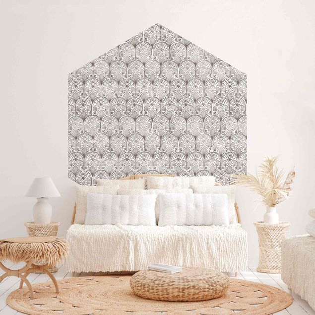 Self-adhesive hexagonal pattern wallpaper - Vintage Pattern Oriental Arches