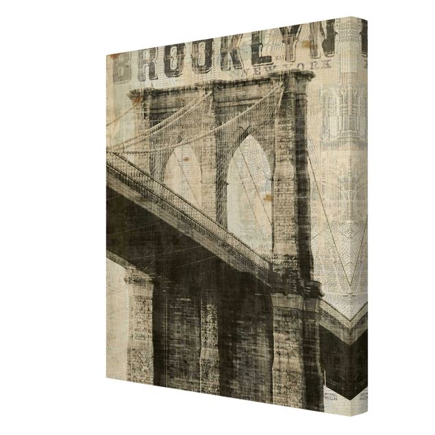 Canvas print - Vintage NY Brooklyn Bridge