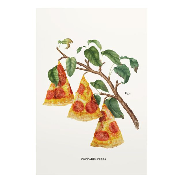 Glass print - Vintage Plant - Pizza - Portrait format 2:3