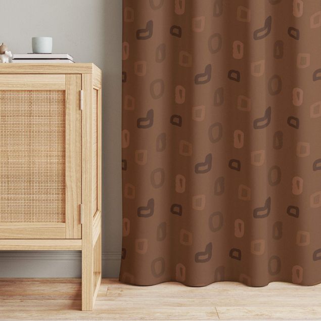 made to measure curtains Vintage Dots - Fawn Brown