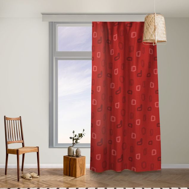Modern Curtains Vintage Dots - Red