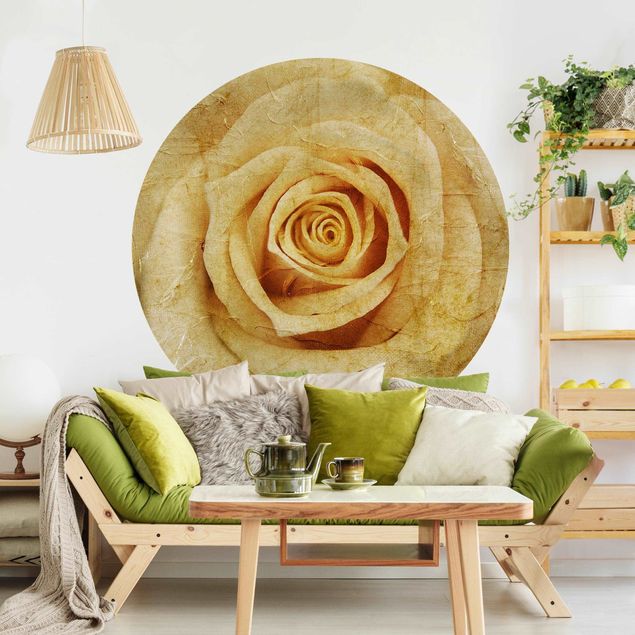 Self-adhesive round wallpaper - Vintage Rose