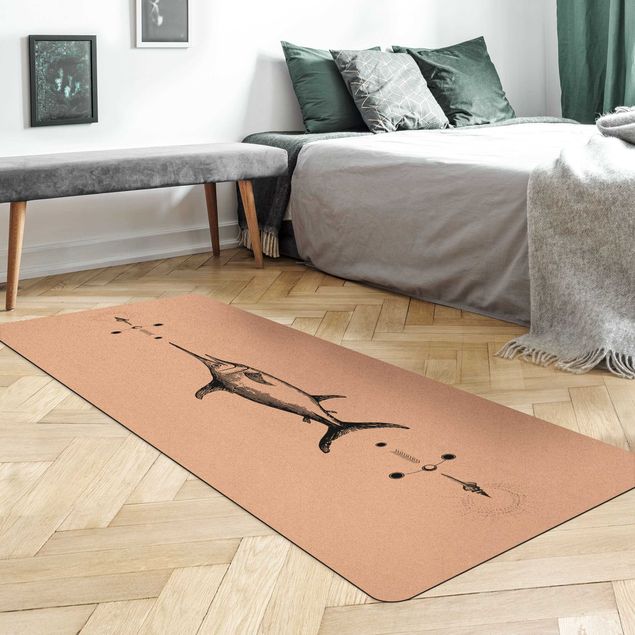 Yoga mat - Vintage Swordfish Black