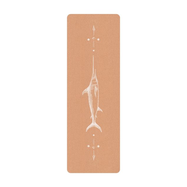 Yoga mat - Vintage Swordfish White