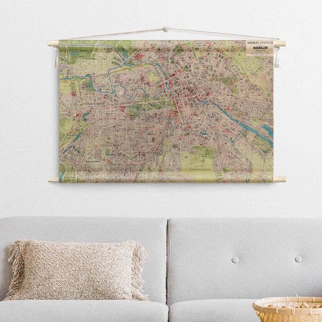 wall hanging decor Vintage Map Of Berlin