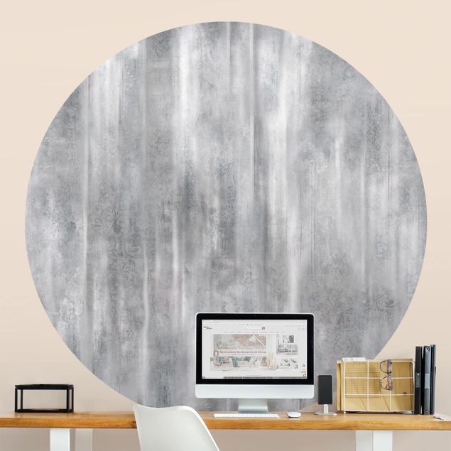 Self-adhesive round wallpaper - Vintage Textures with Ornaments
