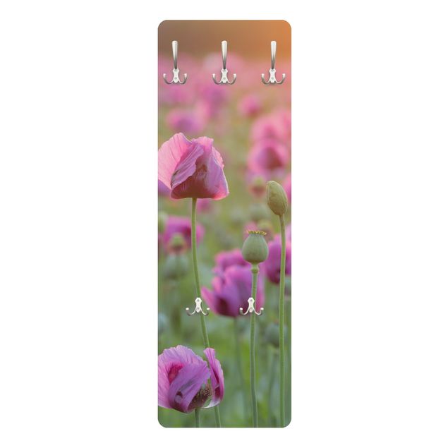 Coat rack - Purple Poppy Flower Meadow In Spring