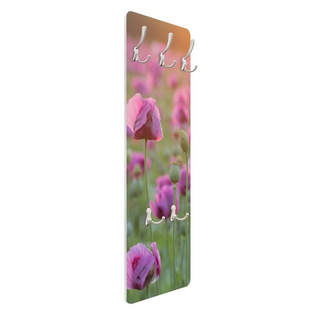 Coat rack - Purple Poppy Flower Meadow In Spring