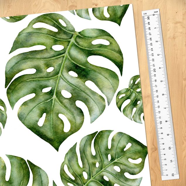 Wallpaper - Watercolour Monstera Leaves