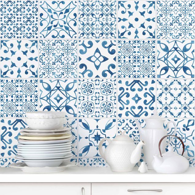 Wallpapers Tile Pattern Blue White