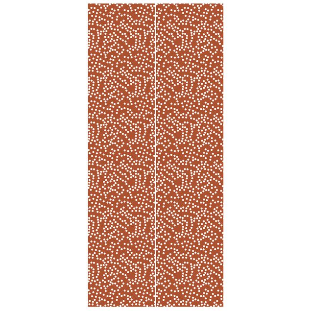 Door wallpaper - Aboriginal Dot Pattern Brown