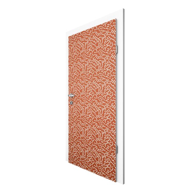 Door wallpaper - Aboriginal Dot Pattern Brown