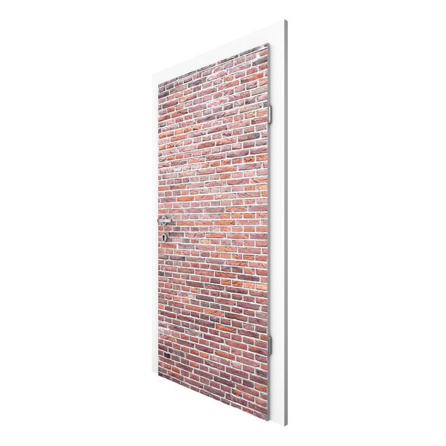 Door wallpaper - Brick Wall Red