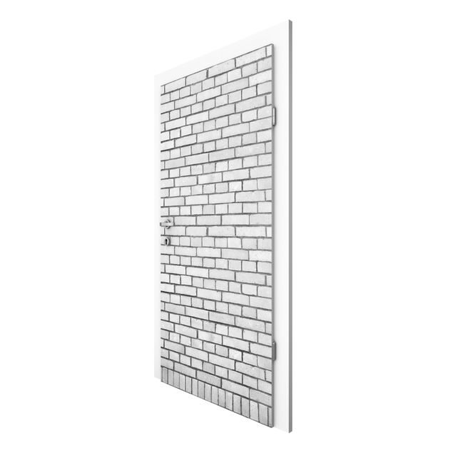 Door wallpaper - Brick Wallpaper White London