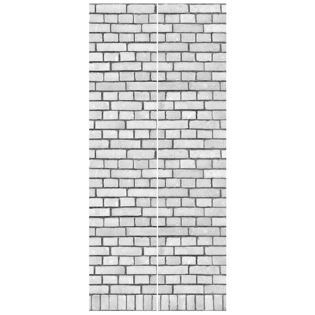 Door wallpaper - Brick Wallpaper White London