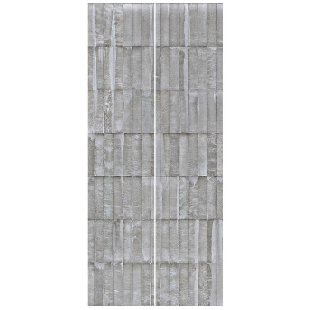 Door wallpaper - Concrete Brick Wallpaper