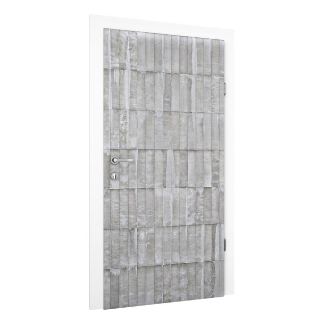 Door wallpaper - Concrete Brick Wallpaper