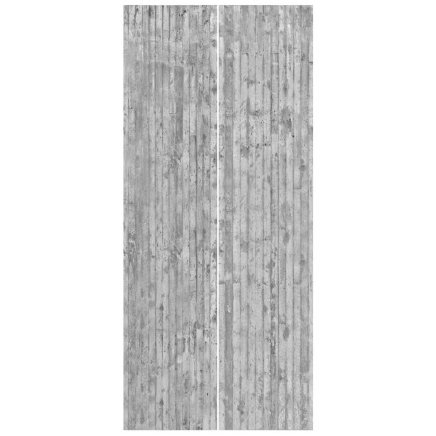Door wallpaper - Concrete Look Wallpaper With Stripes