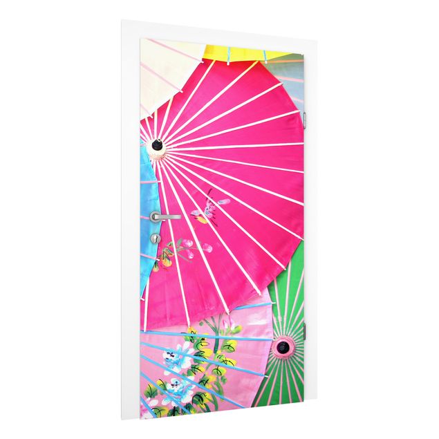Door wallpaper - The Chinese Parasols