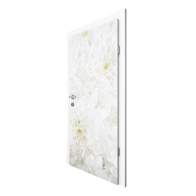 Door wallpaper - Dahlias Sea Of Flowers White