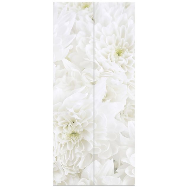 Door wallpaper - Dahlias Sea Of Flowers White