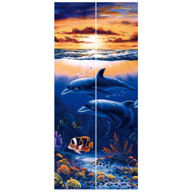 Door wallpaper - Dolphins World